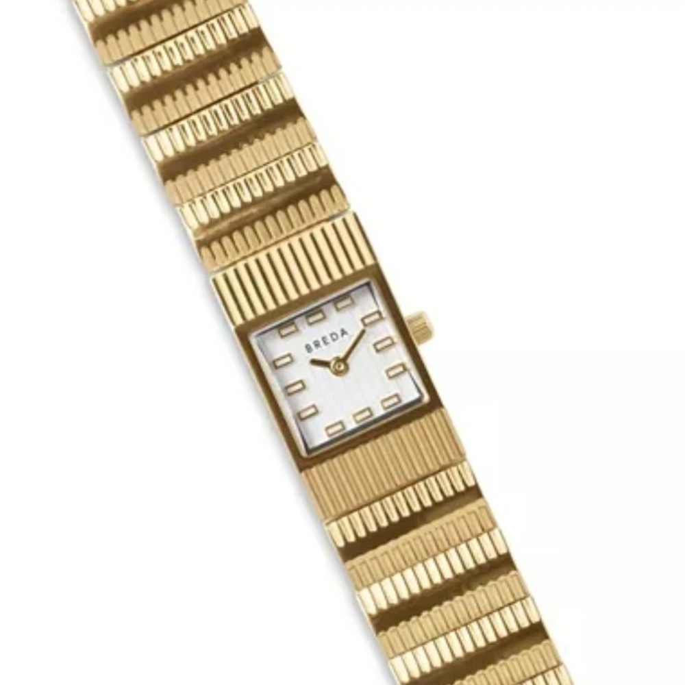 BREDA Unisex Groove Watch, 16mm x 16mm, Gold, NIB, $195